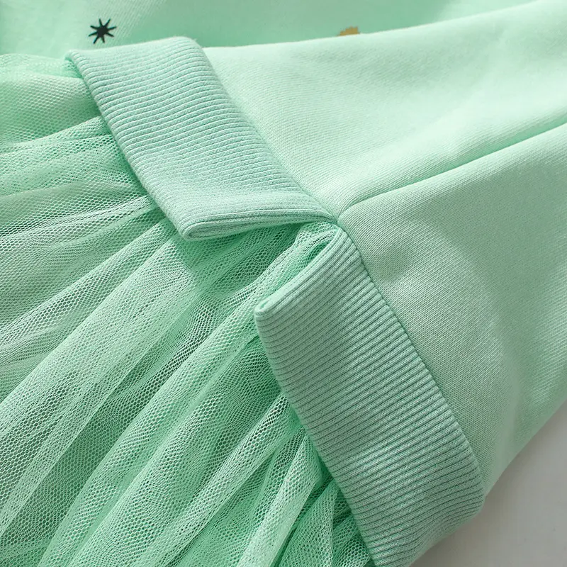 Warm Fleece Baby Ggirls Cute Floral Mesh Dress Fashion Party Dress Kids Girl Infant Lolita Clothes 2-7y