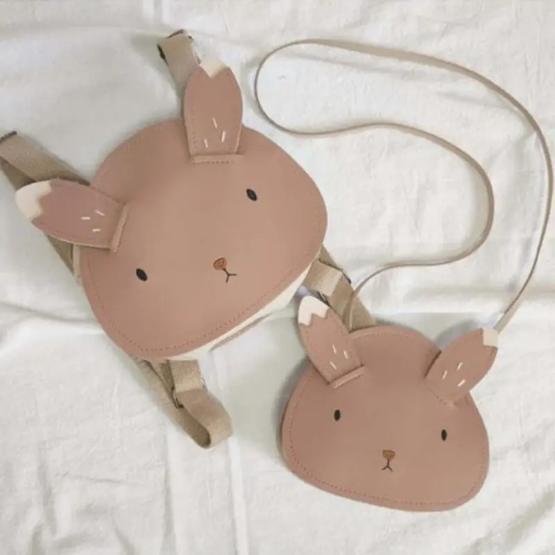 Kids Backpack Baby Kindergarten School Book Bags Fashion Cartoon Rabbit PU Backpack Children Leather Mini Bag