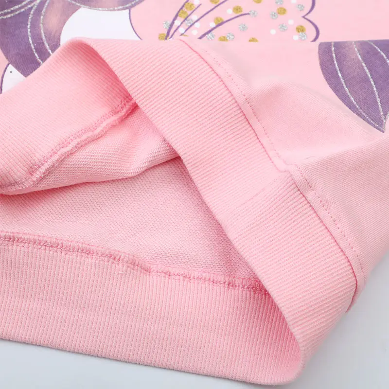 Girls' Pink Long - Sleeve Sweatshirt - with Adorable Unicorn Print - Suitable for Ages 2-7t