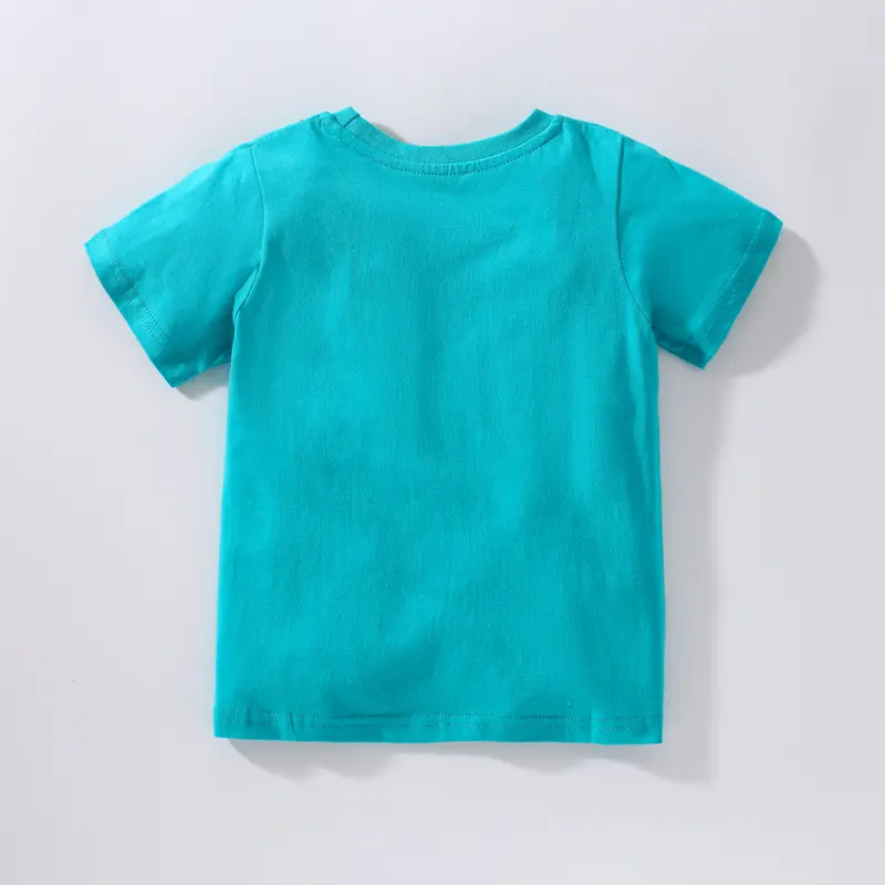 2-7T Kids' Short - Sleeve Turquoise T - shirt with Astronaut & Space - themed Print - Trendy and Stylish