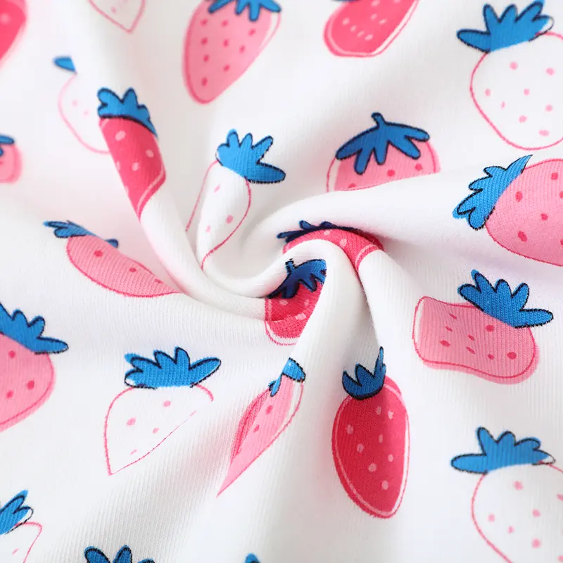 Girls' White Sweatshirt All Over Strawberry Print, Long Sleeve & Sweet Adorable Toddler Girl Pullover