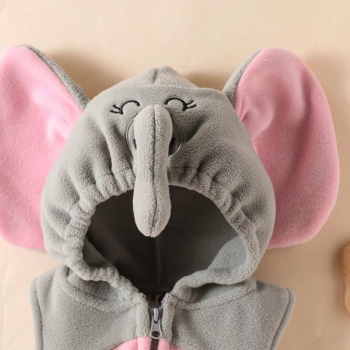 Cartoon Little Elephant Mouse Costume for Baby Infant Girls Hooded Sleeveless Short Romper With Pink Striped Stockings
