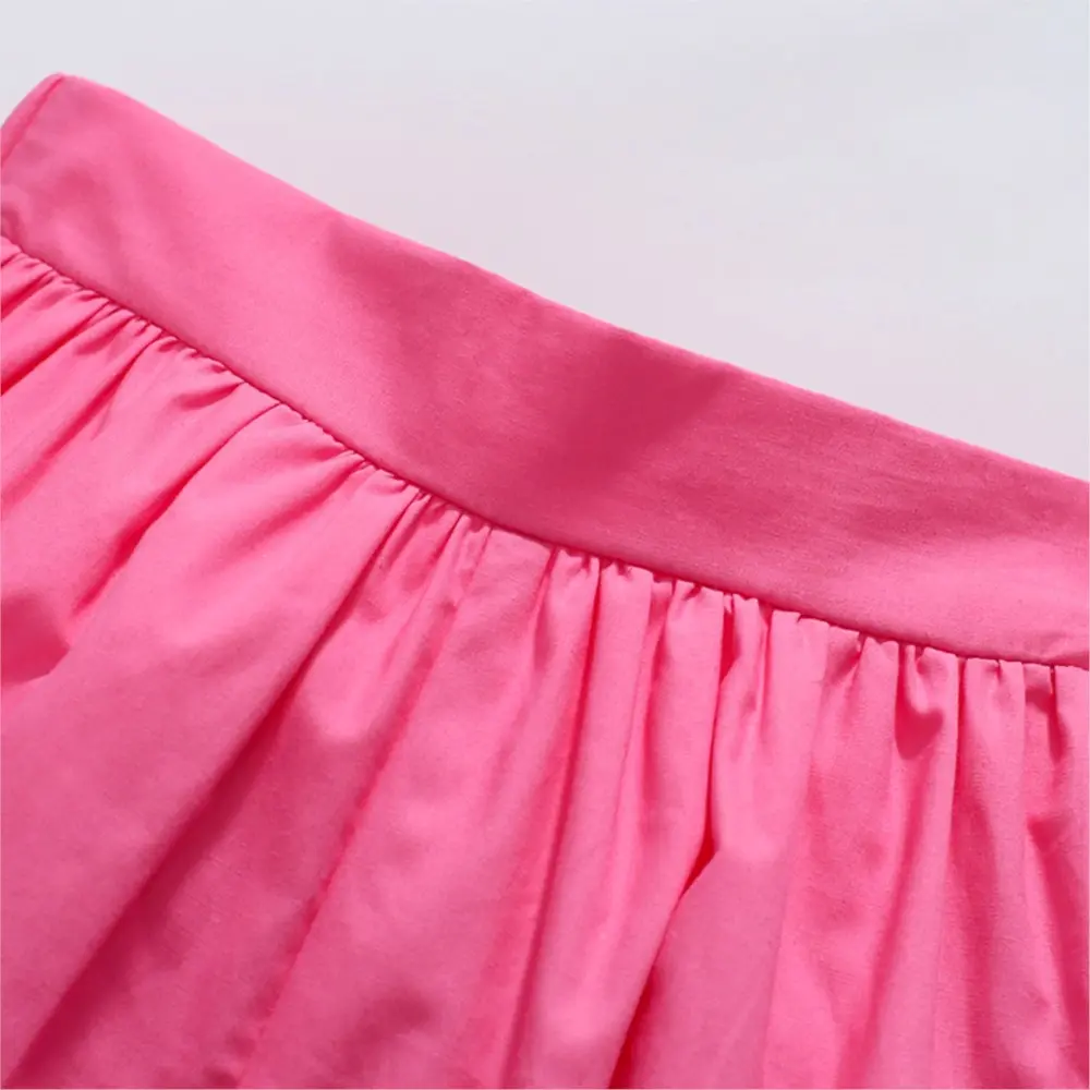 Girls' Sleeveless Outfit - with White Smocked - bodice Top (Animal Embroidery and Ruffled Straps) and Matching Pink Shorts