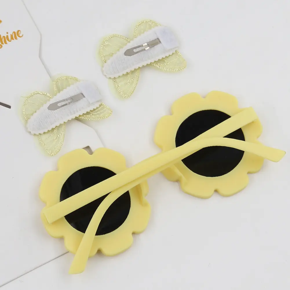 2Pcs/Set Baby Hairpin For Child Cute Butterfly Shaped For Newborn Protective Sun Glasses Girl Seaside Vacation Hair Accessories
