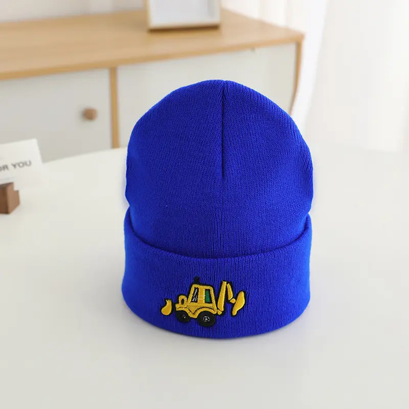 Adorable Construction - Themed Knit Caps for Kids Hats for Baby Boys 2-8y