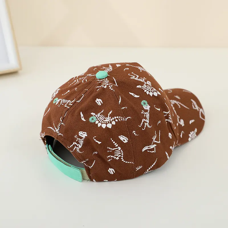 2-8Y Children's Kids Baseball Cap for Girl Boy Versatile Baseball Caps in Multiple Colors with Dino Skeleton Design