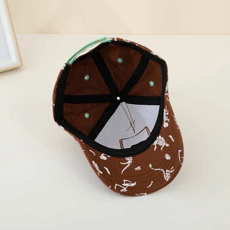 2-8Y Children's Kids Baseball Cap for Girl Boy Versatile Baseball Caps in Multiple Colors with Dino Skeleton Design