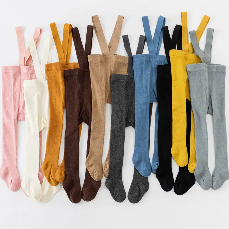 Cute Baby Suspender Leggings Baby Boys Girls Stylish Knitwear Pants for Little Ones Soft Knitted, Perfect for Newborn