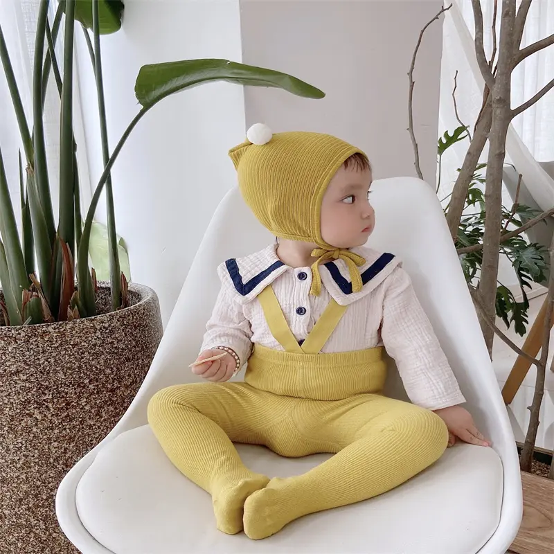 Cute Baby Suspender Leggings Baby Boys Girls Stylish Knitwear Pants for Little Ones Soft Knitted, Perfect for Newborn