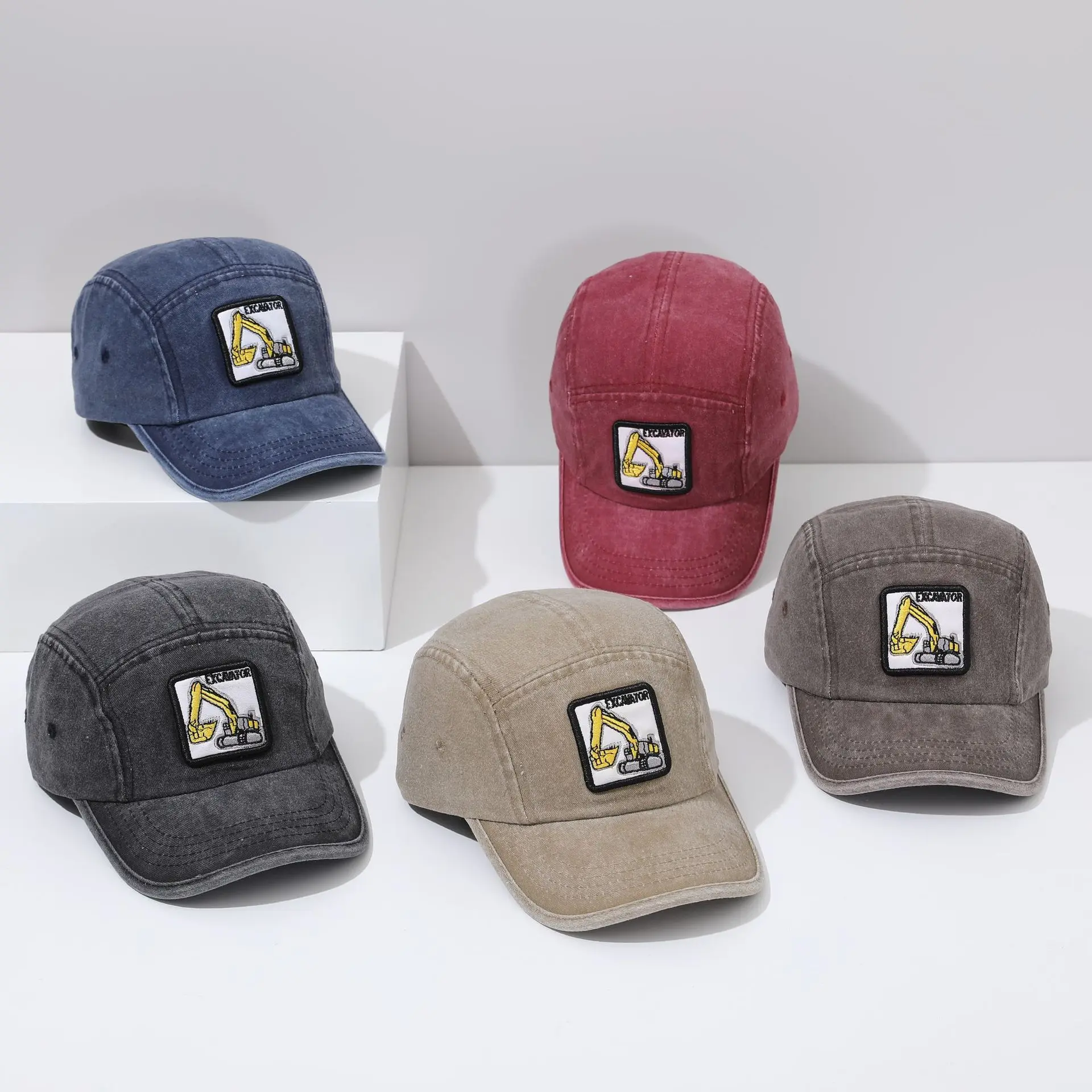 2-8Y Children 's Sports Hats  Baby Boy Baseball Stylish Construction - Themed Denim Baseball Caps