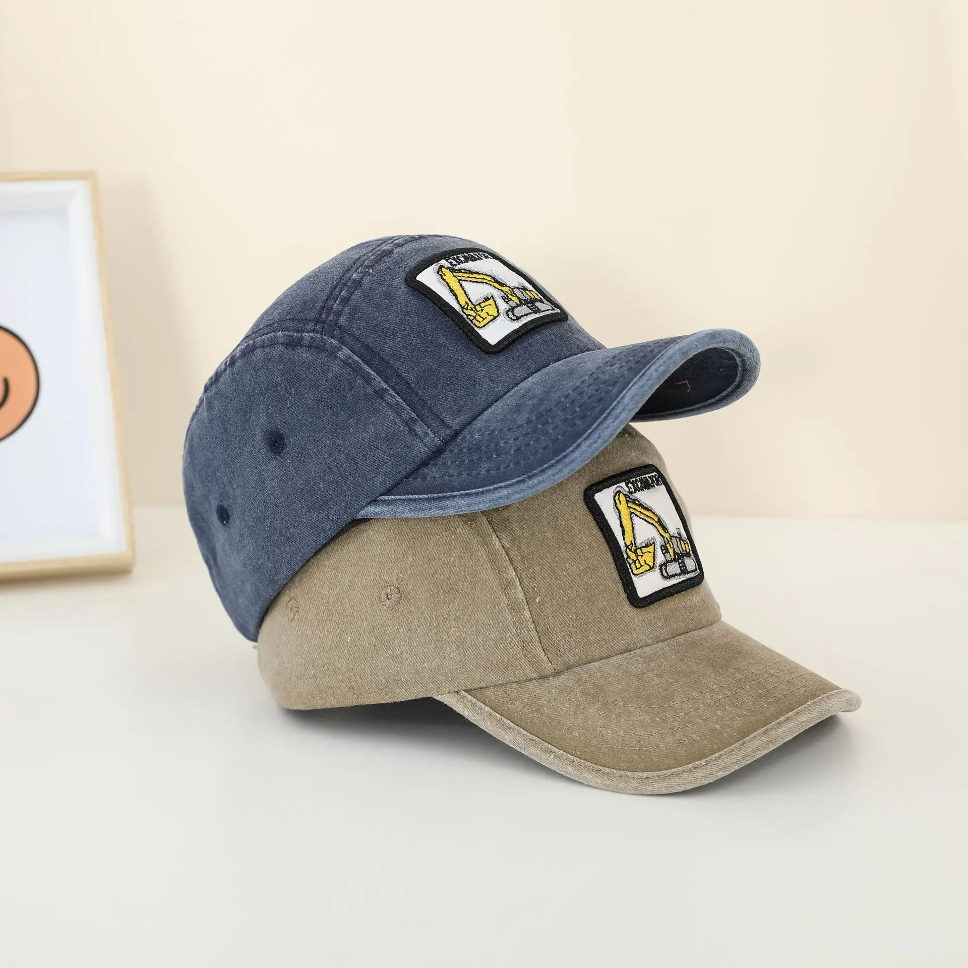 2-8Y Children 's Sports Hats  Baby Boy Baseball Stylish Construction - Themed Denim Baseball Caps