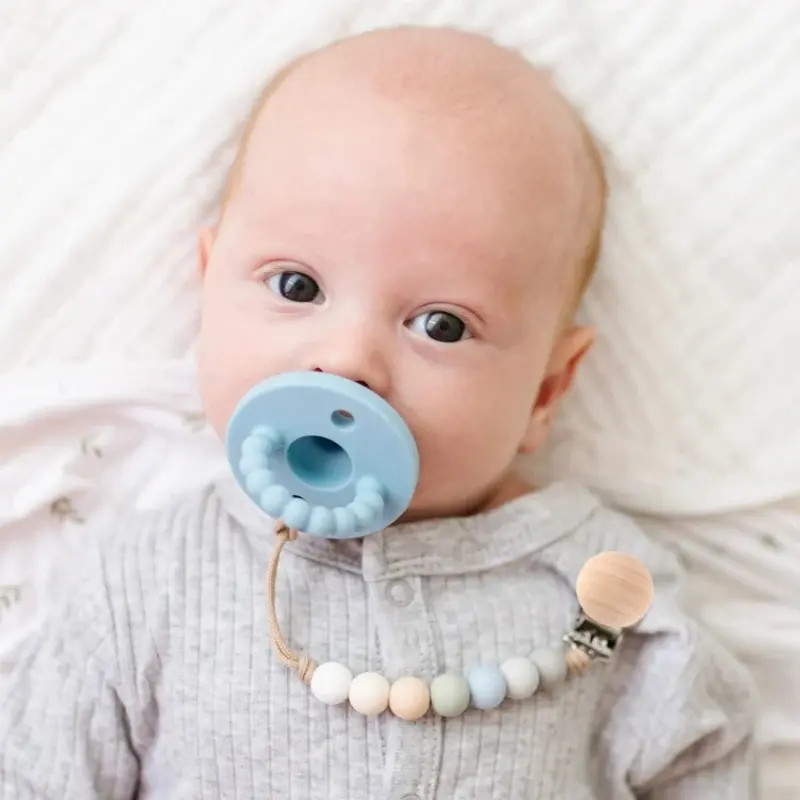 Nordic Style Silicone Round Pacifier Clip - Anti - Drop Baby Soother Keeper