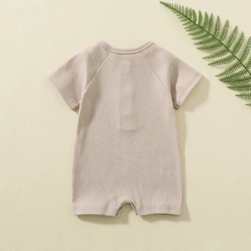 Cotton Newborn Ins Baby Boy Girl Romper Summer Infant Bebe Thin Short Sleeve Jumpsuit Ribbed Clothes Knitted Outfits Playsuit