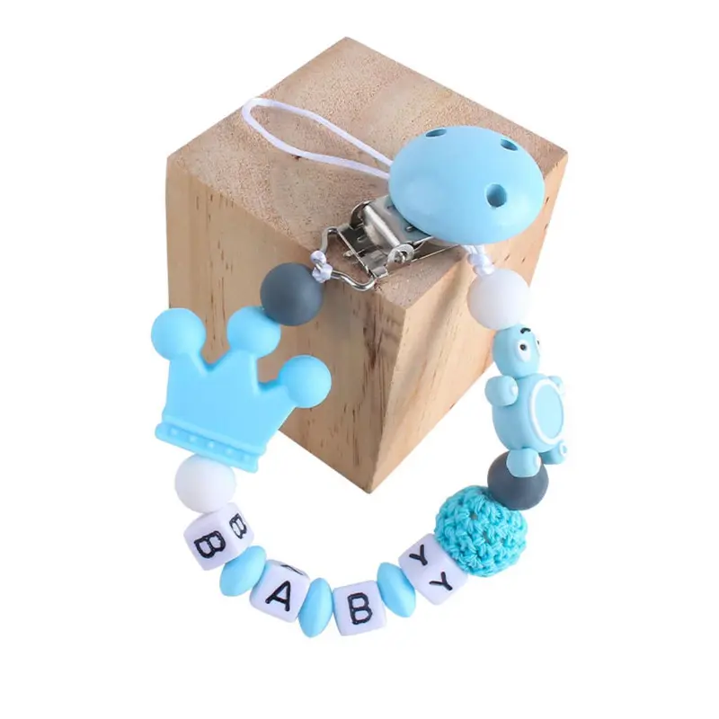Personalized Name Handmade Pacifier Clips Holder Chain Silicone Pacifier Chains Turtle Baby Teether Teething Chain