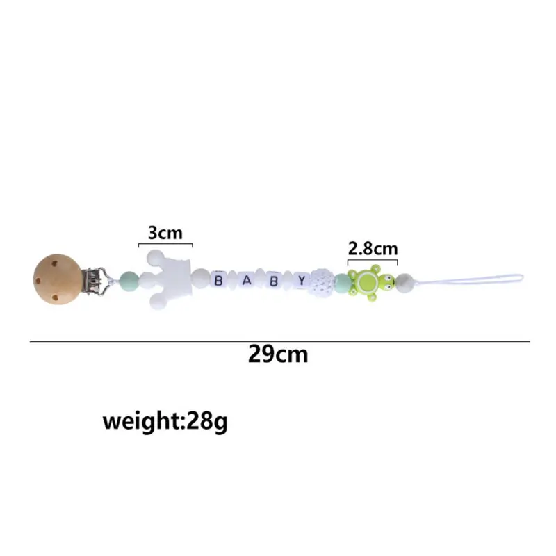 Personalized Name Handmade Pacifier Clips Holder Chain Silicone Pacifier Chains Turtle Baby Teether Teething Chain