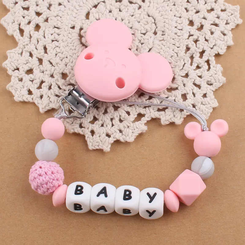 INS Baby Pacifier Clip Personalize Name Dummy Nipple Holder Chain Custom Newborn Gift Teether Toys for Babies Accessories