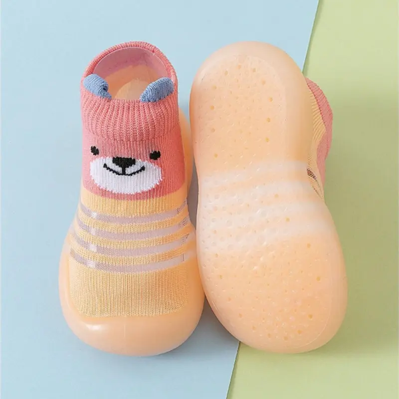 Children's Walking Shoes Baby Floor Shoes Baby Socks Shoes Non Slip Indoor Soft Sole Mesh Surface Thin Sandals One Foot Pedal