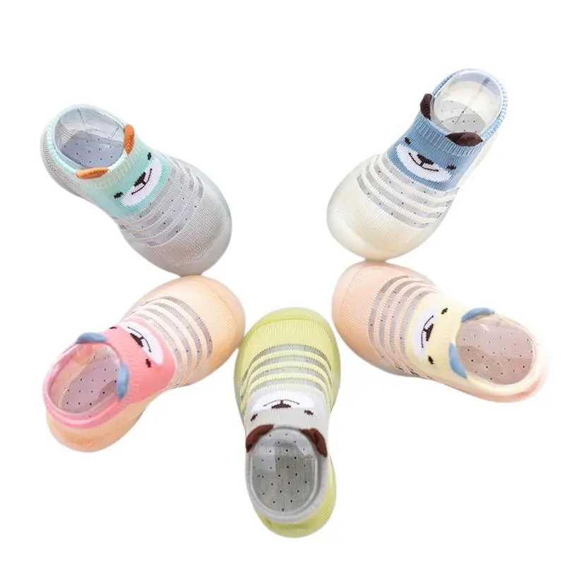 Children's Walking Shoes Baby Floor Shoes Baby Socks Shoes Non Slip Indoor Soft Sole Mesh Surface Thin Sandals One Foot Pedal