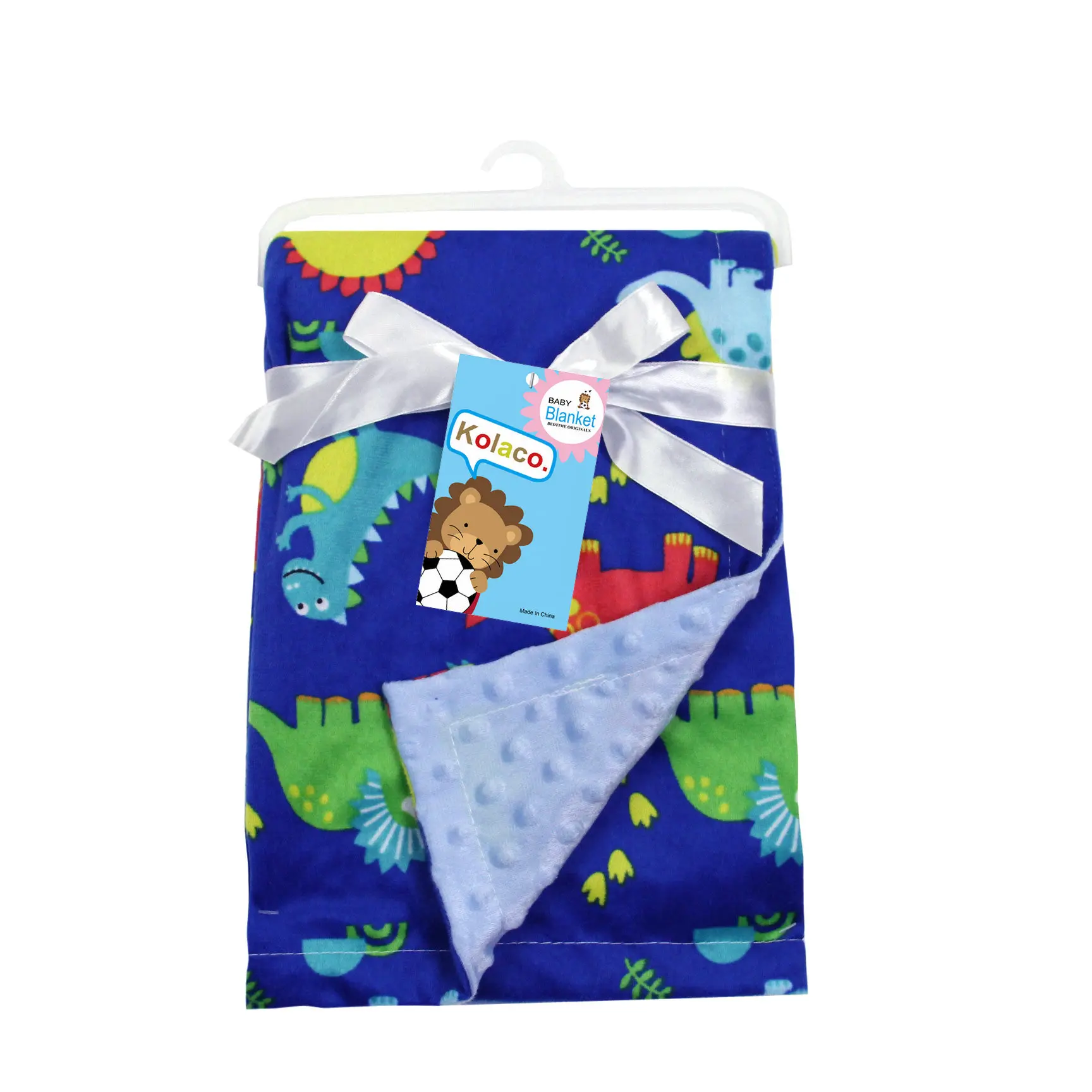 10Color Cartoon Cozy Baby Blanket with Adorable Bear Pattern  Soft Minky Dots, Perfect for Newborns Ideal for Swaddling