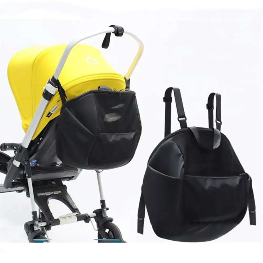 Black Universal Stroller Organizer Bag Practical Stroller Storage Capacity Multiple Compartments Stylish Stroller Hanging Bag