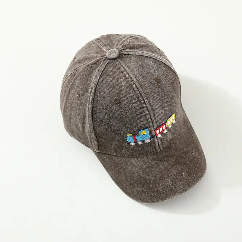Cute Baby Cartoon Train Peaked Cap Embroidery Children Baseball Caps Outdoor Boy Girl Sunscreen Hat Kid Cotton Casual Hats
