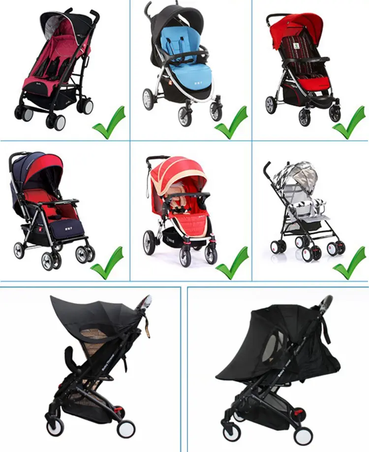 Black Baby Stroller Canopy - Effective UV Blocking for Infant Protection