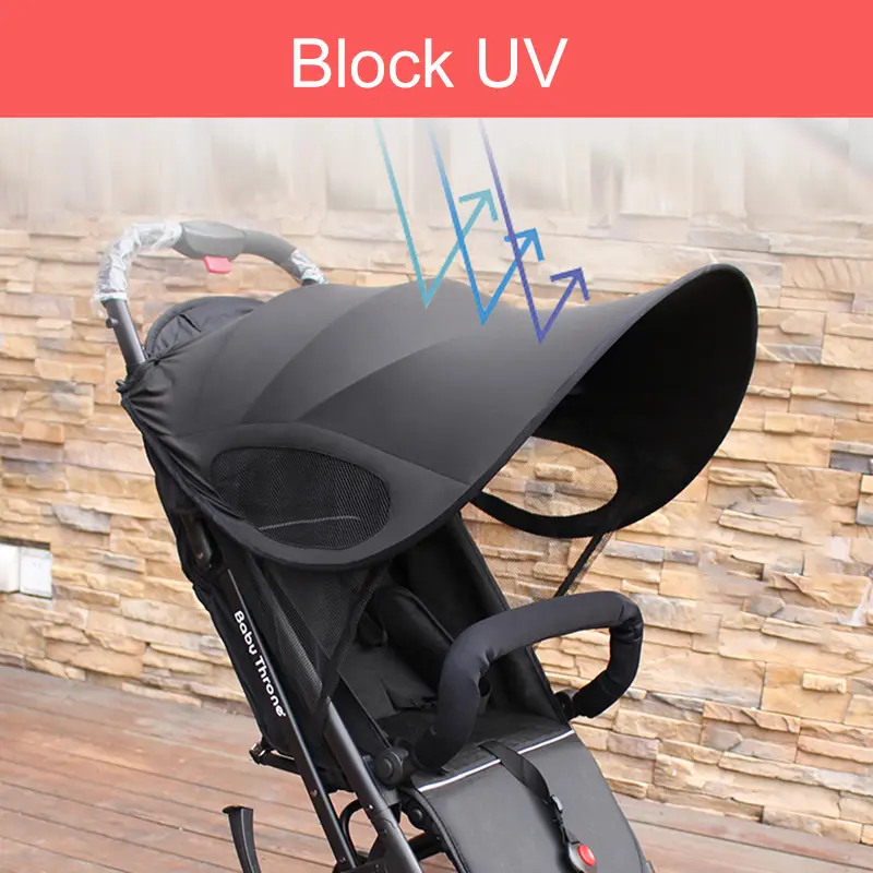 Black Baby Stroller Canopy - Effective UV Blocking for Infant Protection