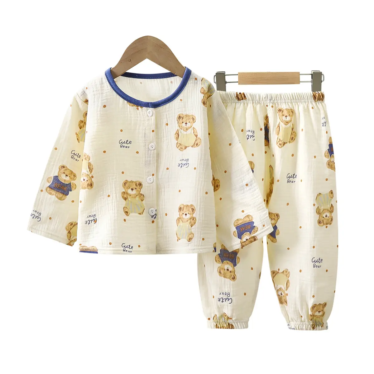 2Pcs Kids Floral Print Pajama Set Adorable Cat Motifs, Lace Trimmed Collar, Soft & Breathable Adorable Toddler Girl Sleepwear