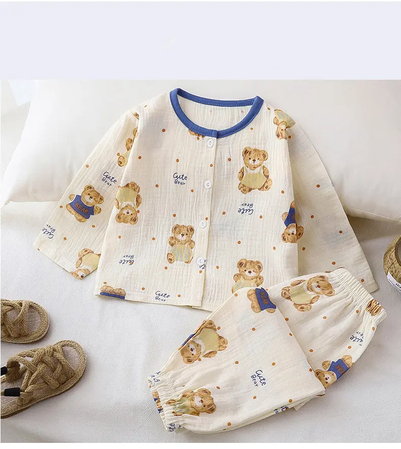 2Pcs Kids Floral Print Pajama Set Adorable Cat Motifs, Lace Trimmed Collar, Soft & Breathable Adorable Toddler Girl Sleepwear