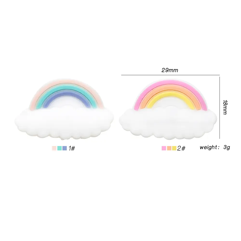 1/3/10pcs new rainbow silicone baby teether tooth care pendant DIY pacifier chain accessories baby toys