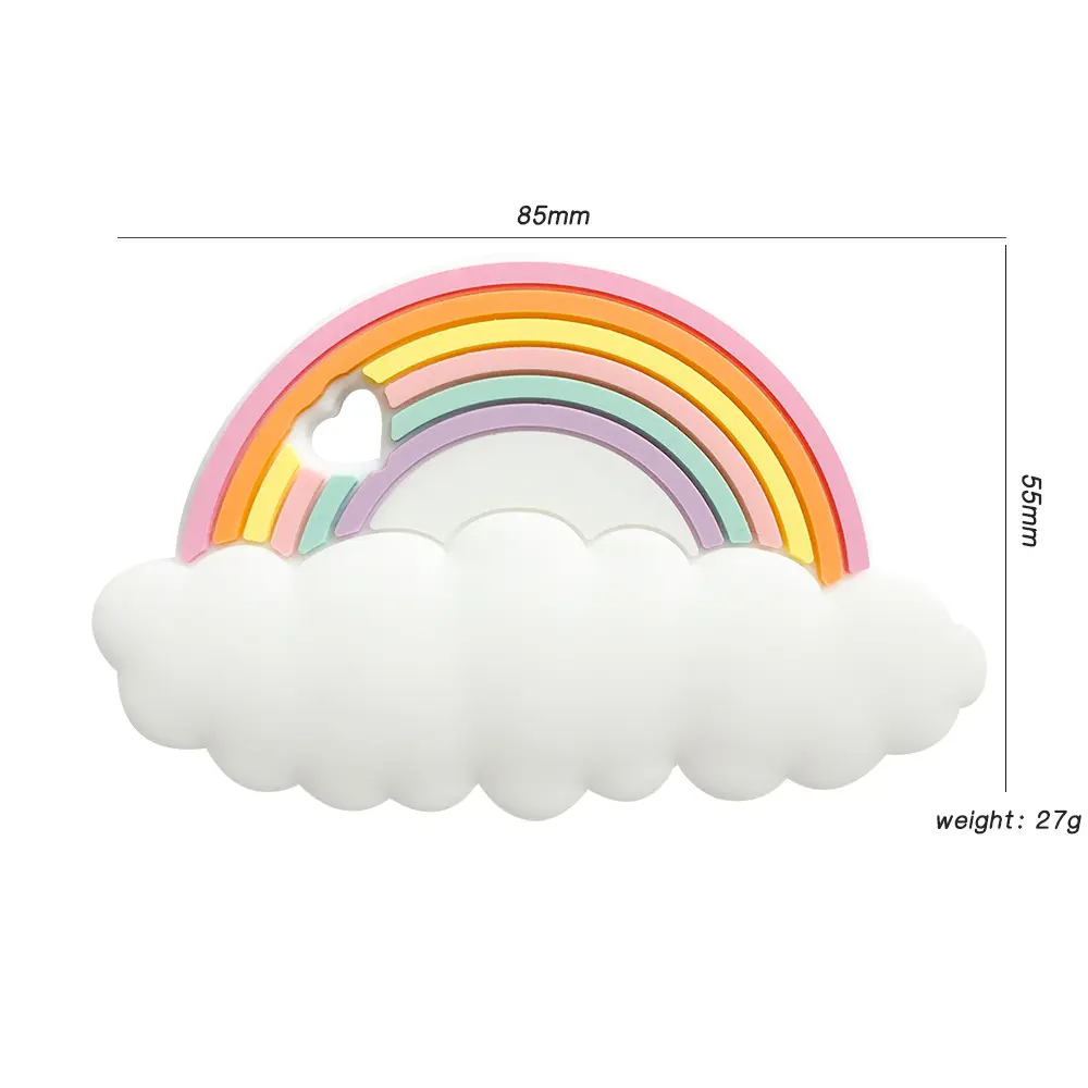 1/3/10pcs new rainbow silicone baby teether tooth care pendant DIY pacifier chain accessories baby toys
