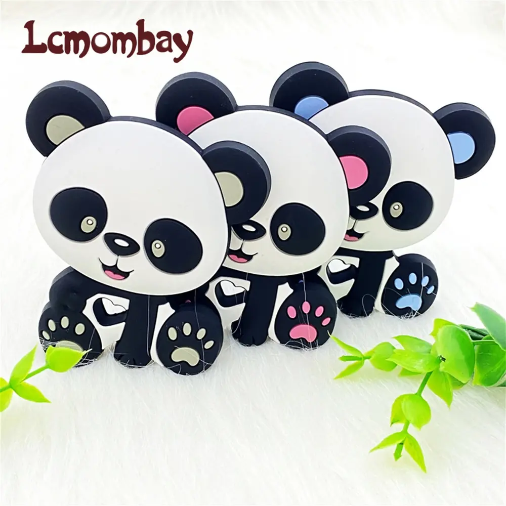 1/3/10pcs Silicone Panda Beads and Teether Baby Animal Dummy Cartoon Pacifier Toy Accessories