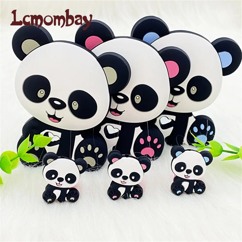 1/3/10pcs Silicone Panda Beads and Teether Baby Animal Dummy Cartoon Pacifier Toy Accessories