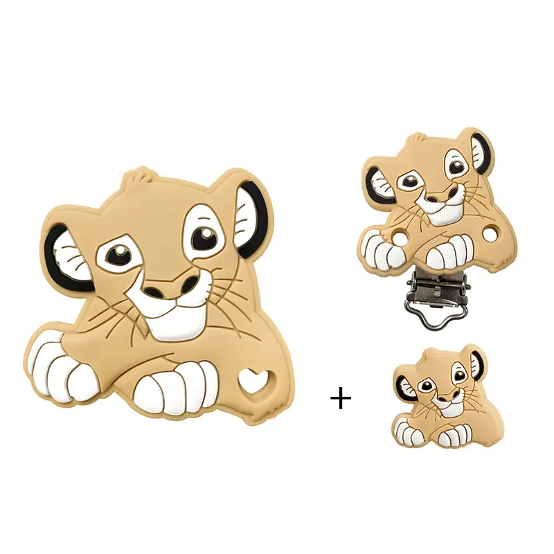 3pcs/set Disney Silicone Cartoon Figure Teether Beads and Clips Baby Teether Pacifier Chain Accessories Teething Jewelry Toys