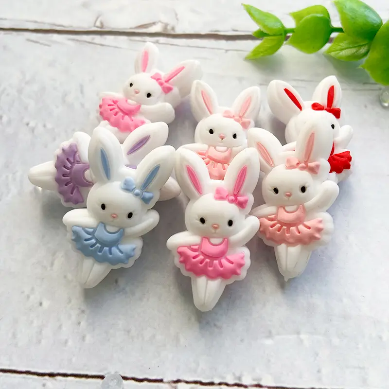 10pcs Silicone Animal Baby Bead Cartoon New Rabbit Food Grade Baby Oral Care DIY Teeth Toy Baby Teeth Gift