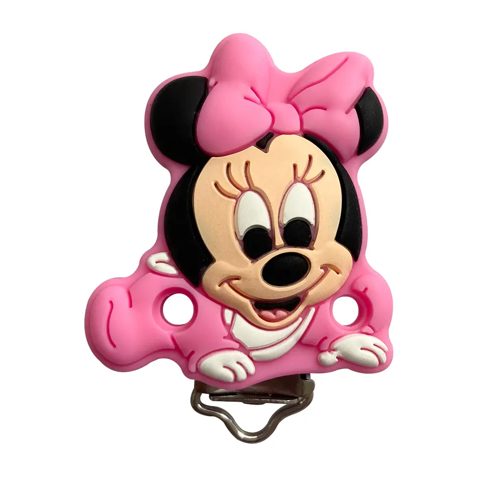 3pcs Disney Silicone Mickey Mouse Pacifier Clips For DIY Baby Teething Necklace Dummy Holder Baby Accessories