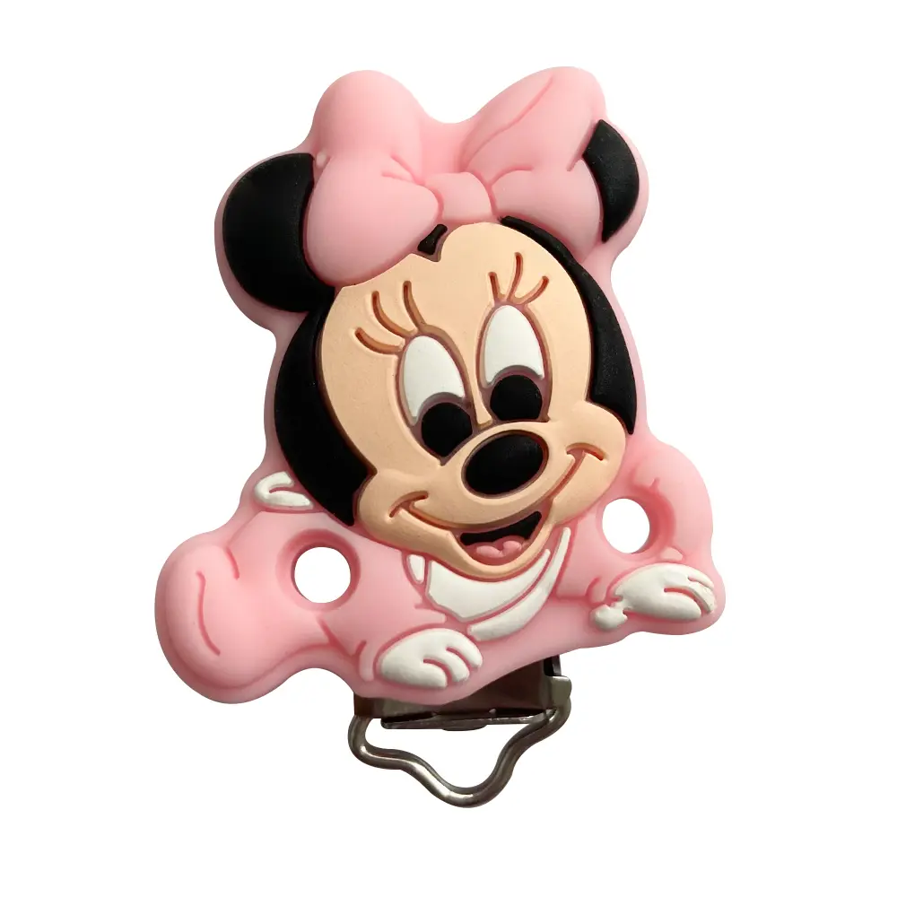3pcs Disney Silicone Mickey Mouse Pacifier Clips For DIY Baby Teething Necklace Dummy Holder Baby Accessories