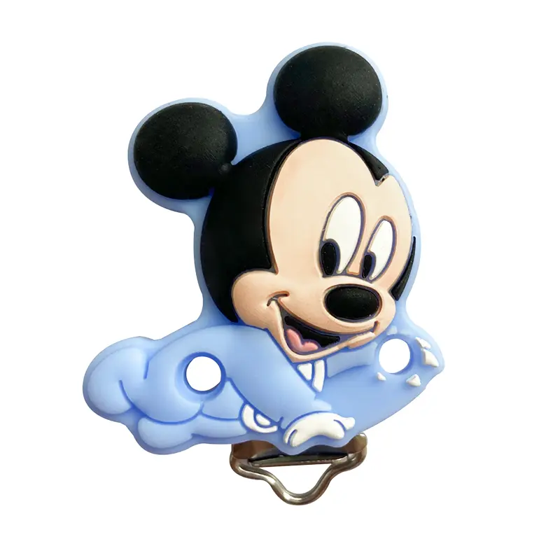 3pcs Disney Silicone Mickey Mouse Pacifier Clips For DIY Baby Teething Necklace Dummy Holder Baby Accessories