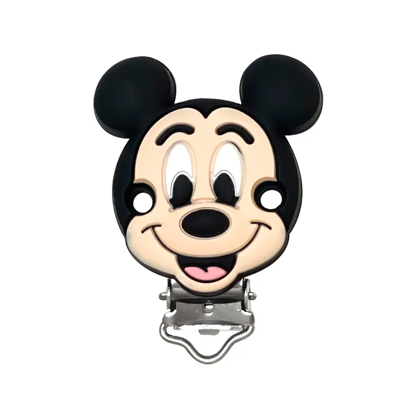 3pcs Disney Silicone Mickey Mouse Pacifier Clips For DIY Baby Teething Necklace Dummy Holder Baby Accessories