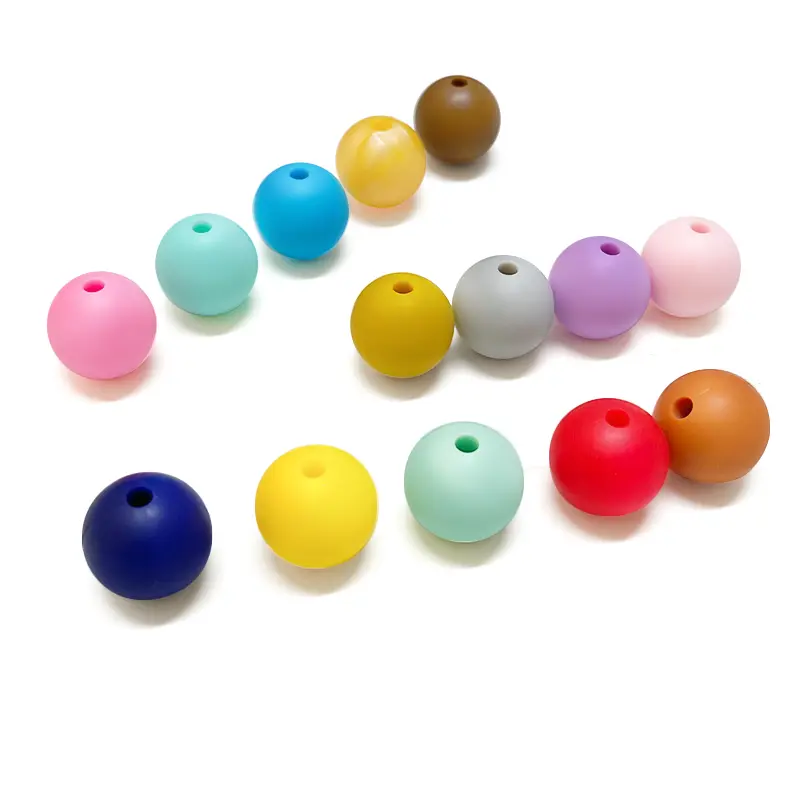 50pcs 12mm Round Silicone Beads BPA Free Baby Teething Beads Nursing Bracelet Tiny Rod Baby Teether Accessory
