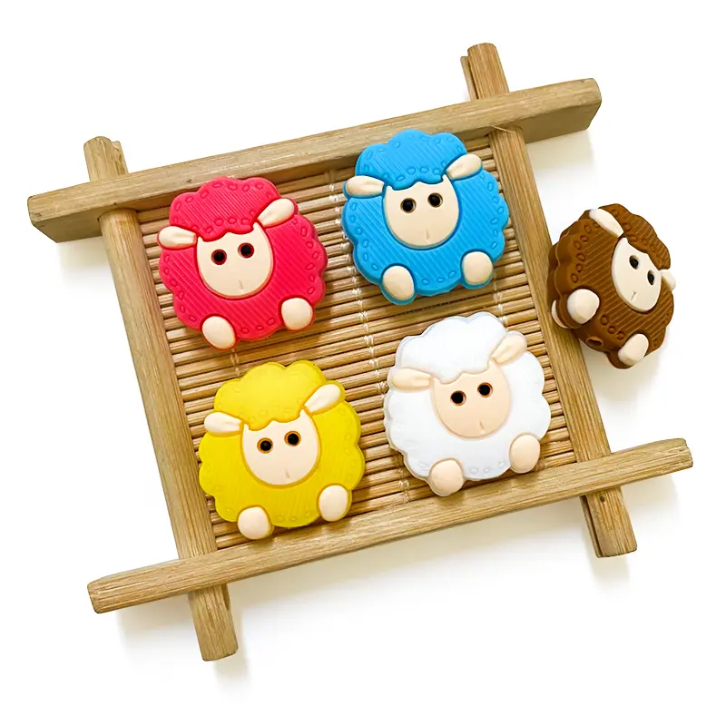 10pcs Mini Sheep Silicone Beads Baby DIY Dummy Cartoon Nipple Chain Toy Accessories