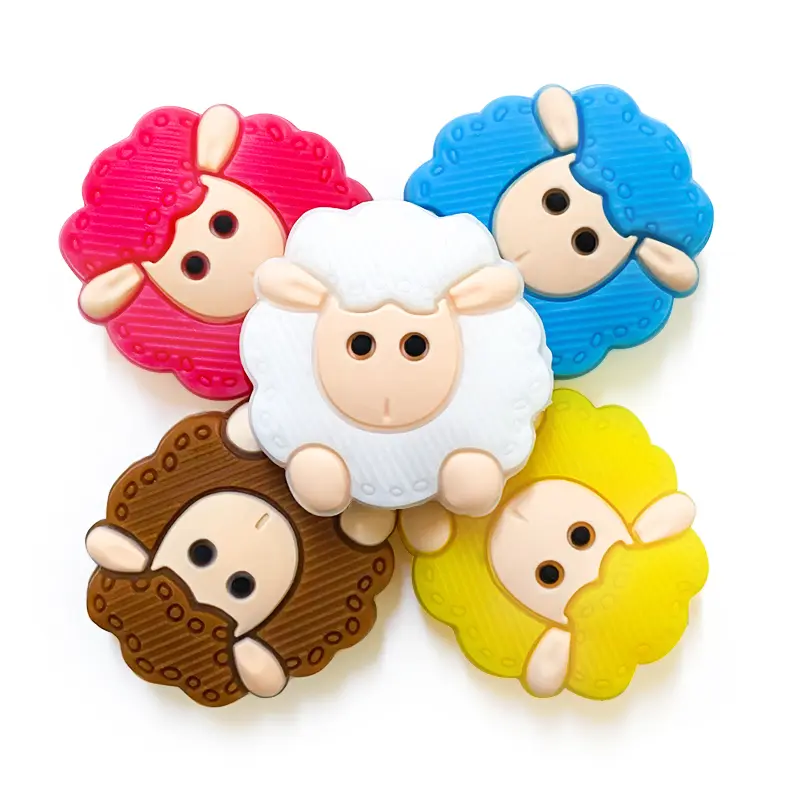 10pcs Mini Sheep Silicone Beads Baby DIY Dummy Cartoon Nipple Chain Toy Accessories