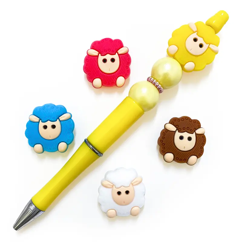 10pcs Mini Sheep Silicone Beads Baby DIY Dummy Cartoon Nipple Chain Toy Accessories