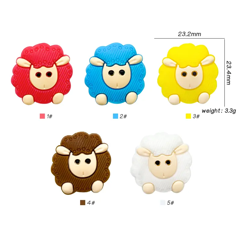 10pcs Mini Sheep Silicone Beads Baby DIY Dummy Cartoon Nipple Chain Toy Accessories