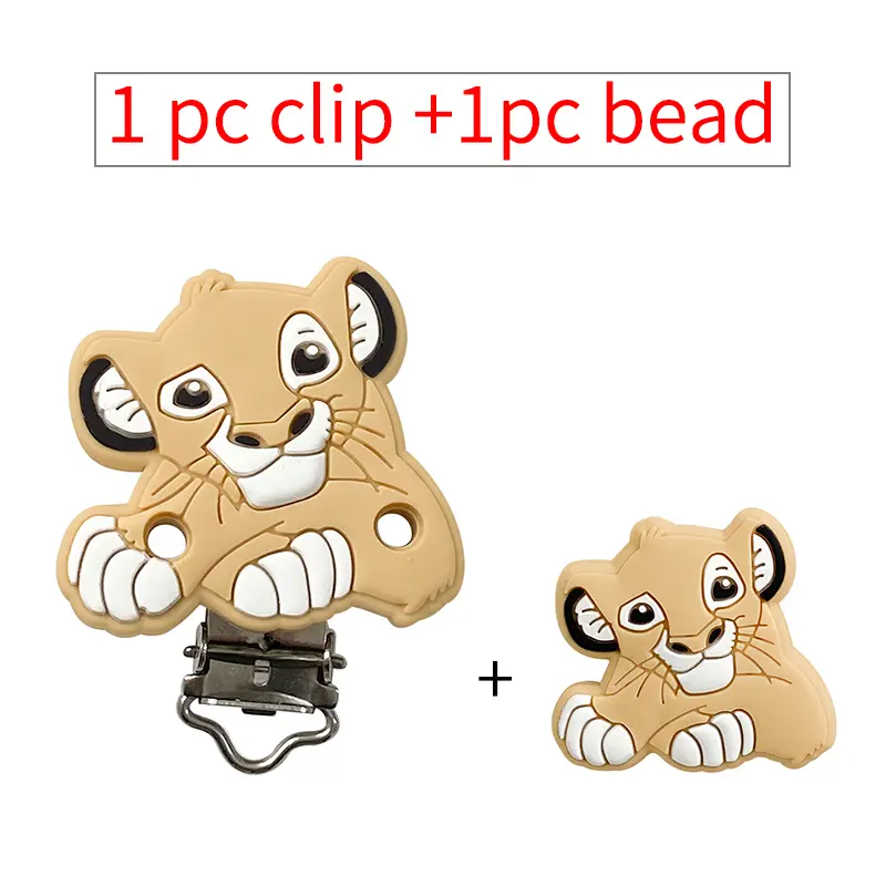 2pcs/set Silicone Miss Bunny Minnie mouse bambi marie cat Pacifier clip Molar Bead DIY Pacifier Chain Jewelry Accessories