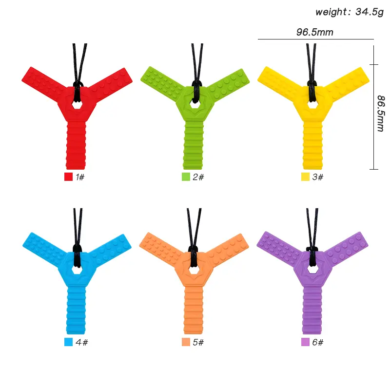 1pcs Silicone Teether Kids Chew Necklace Sensory Chewy Pendant Oral Motor Toys Therapy Tools for Autism chidren's goods