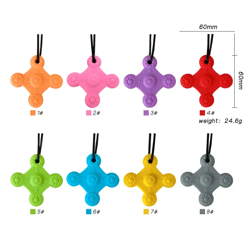 1pcs Silicone Teether Kids Chew Necklace Sensory Chewy Pendant Oral Motor Toys Therapy Tools for Autism chidren's goods