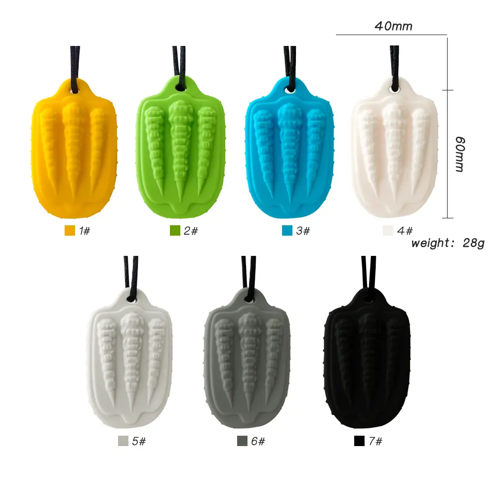 1pcs Silicone Teether Kids Chew Necklace Sensory Chewy Pendant Oral Motor Toys Therapy Tools for Autism chidren's goods
