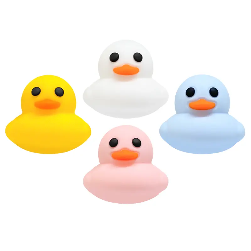 10pcs 3D Silicone Duck Bead BPA FreeTeething Infant Chewable Dummy Necklace Pacifier Toy Accessories