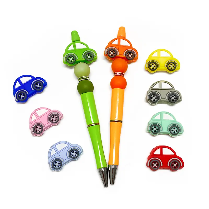 10pcs Mini Automobile Silicone Beads Baby DIY Dummy Cartoon Nipple Chain Toy Accessories